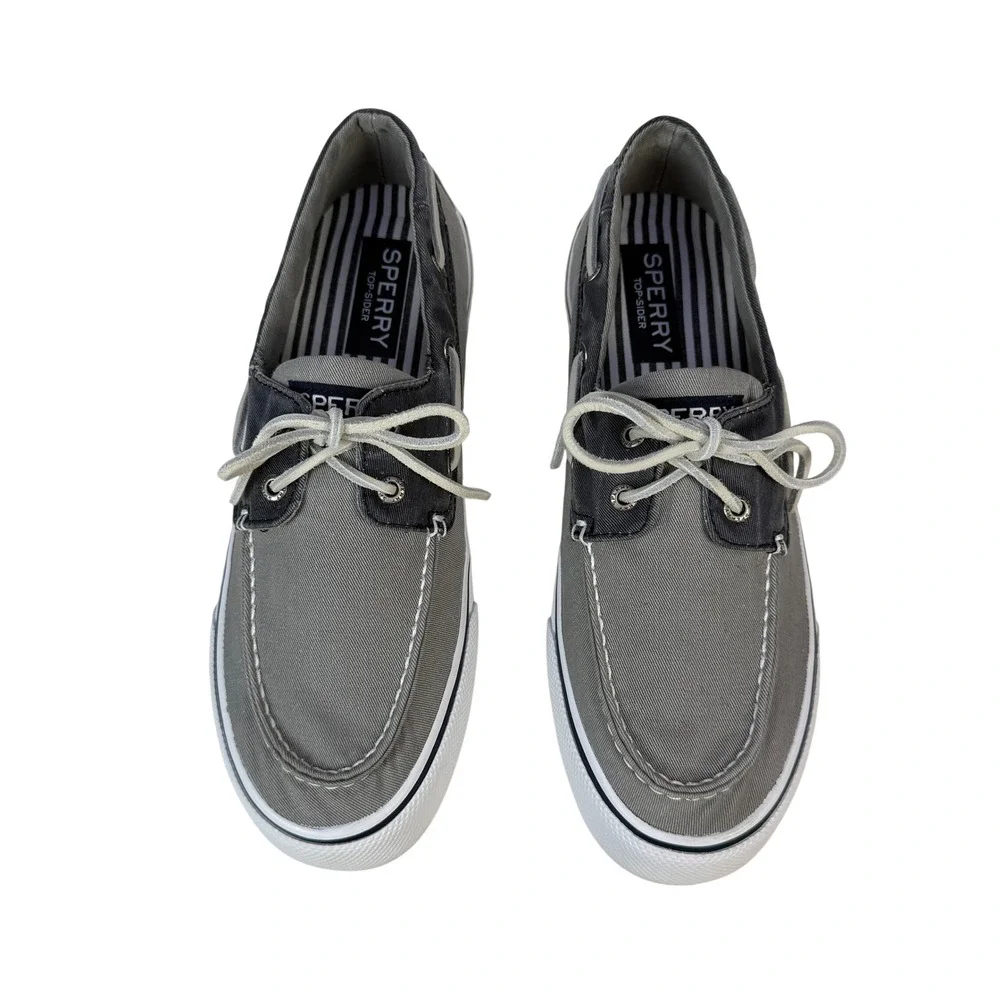 Sperry Top Sider Bahama II Sneaker Boat Shoe Mens 9.5 Grey Navy STS22018